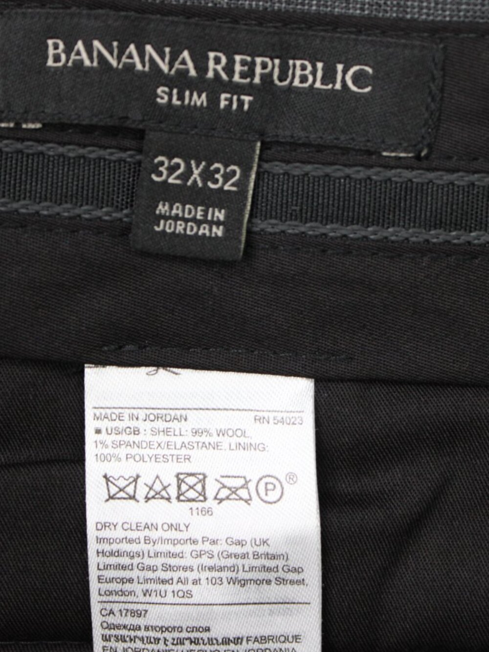 Banana Republic Pants Men 32x32 Charcoal Gray Marzotto Wool Slim Fit Performance - Picture 11 of 13